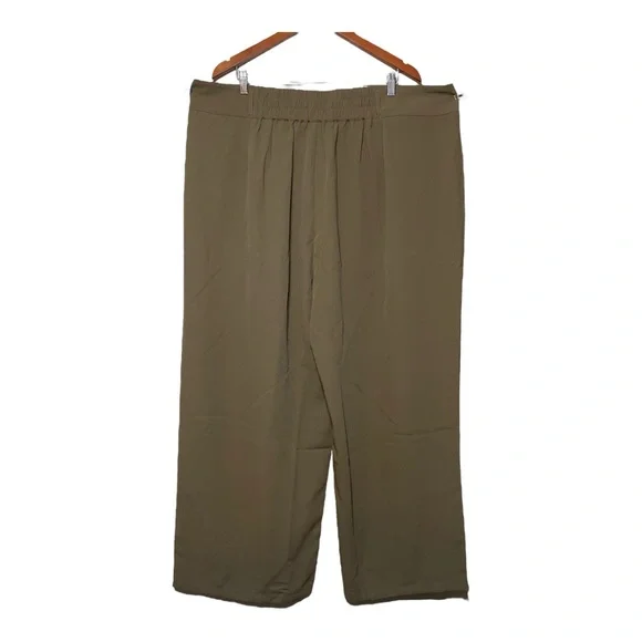 HALARA High Waisted Button Zipper Side Pocket Shirred Straight Leg Work Pants - Picture 4 of 6